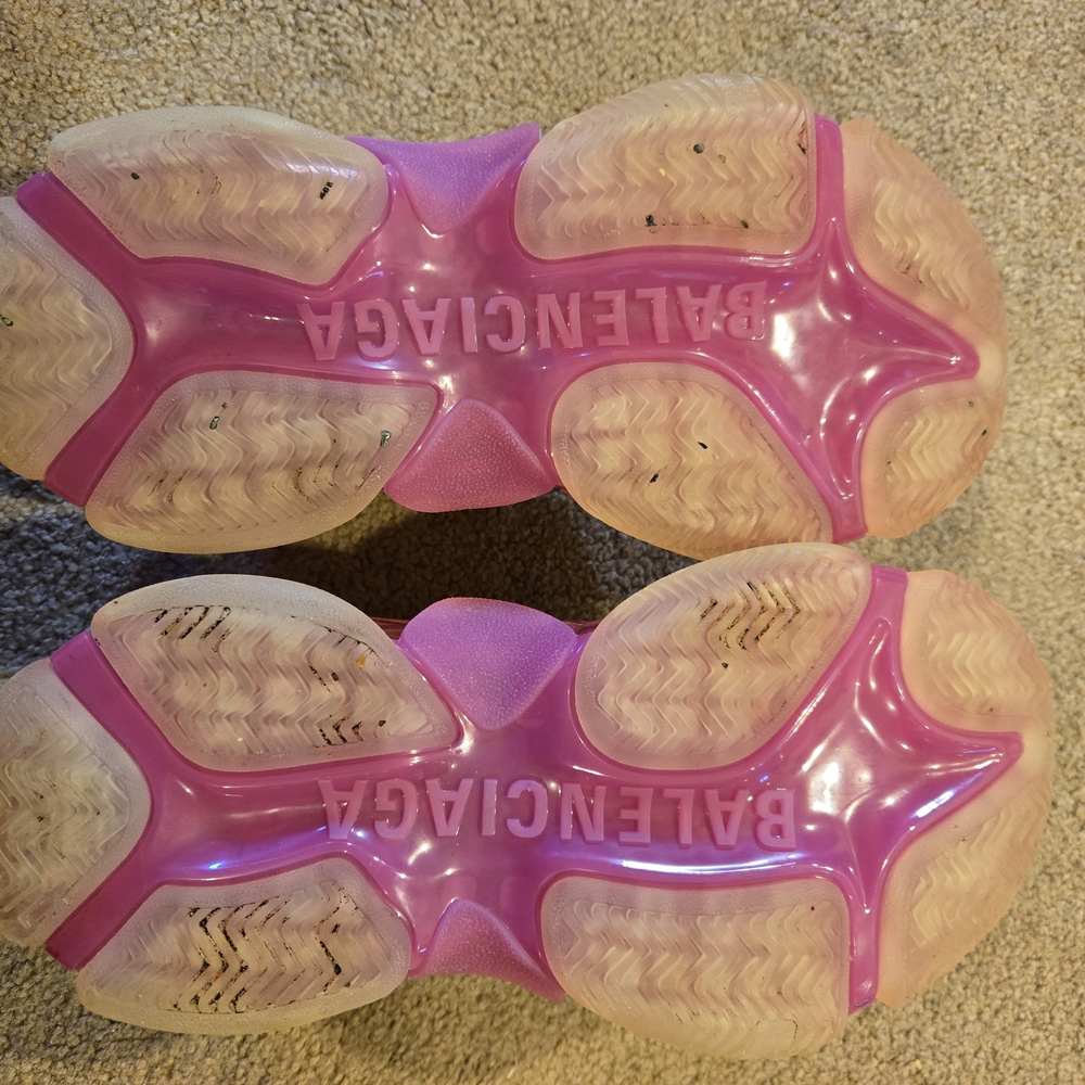 WOMENS Size 5 Balenciaga Triple S Clear Sole Trainer in colorway of white & pink - Picture 9 of 9